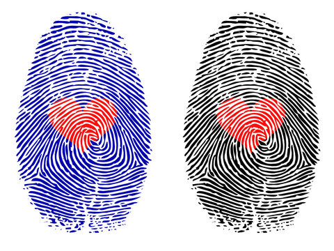 Vector Thumb Impressions with Heart Sign