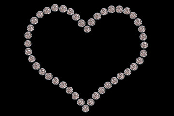 Heart with the shape in diamond.