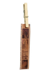 exposed filmstrip hanging