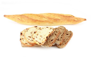 Different varieties of french bread