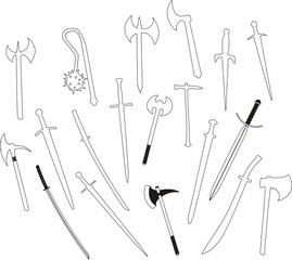 ancient weapons - vector collection