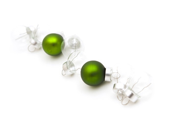 colorful christmas balls on white background