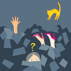 Heap of Garbage in  the City