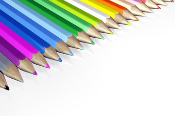 Alignement de crayons de couleurs