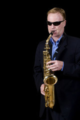 jazz musician playing saxophone