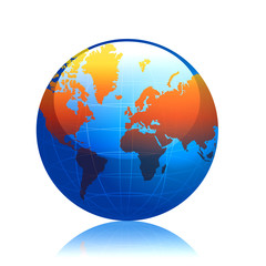 Globe, terrestre,terre,planète,planisphère, bleu, monde,