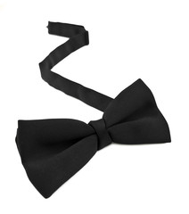 Black bow tie isolated against white