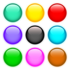 Set of colored buttons