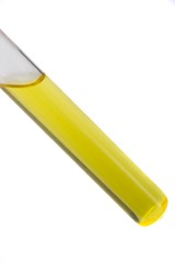 Yellow test tube filled with fuel.