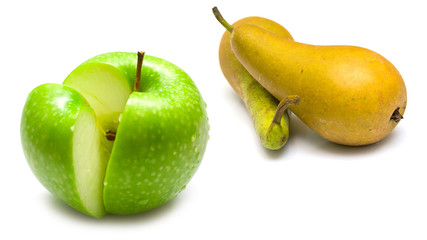 green pears and apple