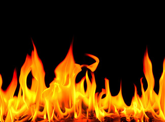 Fire on a black background. - 10888419