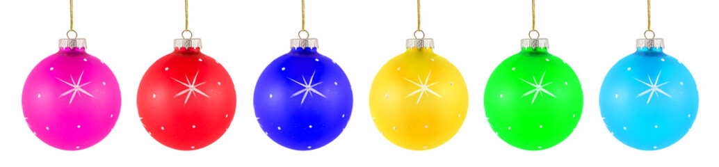 Set of colorful christmas balls