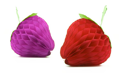 Naklejka premium Christmas decorative strawberries made of paper
