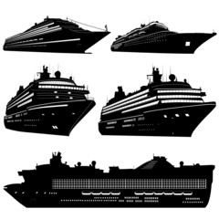 cruise ship vector - obrazy, fototapety, plakaty