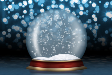 Glass sphere with snow from background