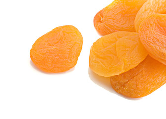 Dried apricots isolated on white background