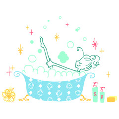 女性-バスタイム