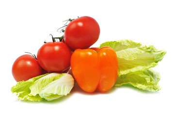 leaves cabbage with paprika and tomatos