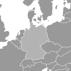 Obraz premium kartenausschnitt deutschland