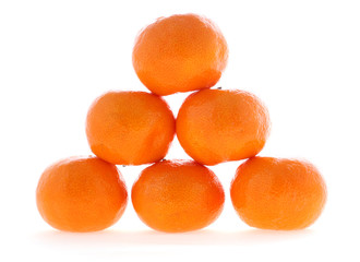 tangerine on white background