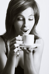 Young woman drinking coffee - 10903275