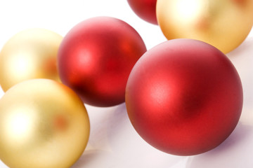 Red and yellow christmas balls