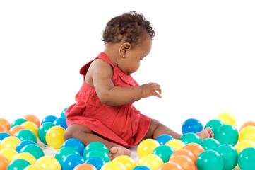 Fototapeta na wymiar Baby with balls