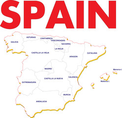 Fototapeta premium carte d'espagne