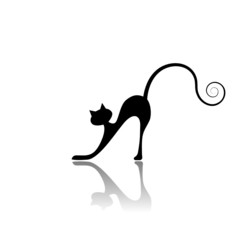 Black cat silhouette for your design