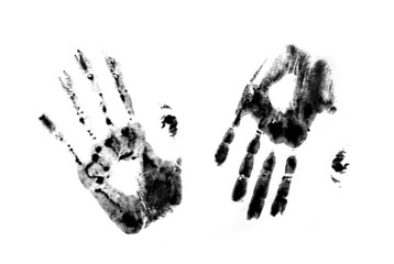 Handprints on white