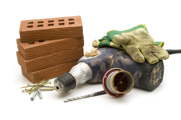 building tools on white background