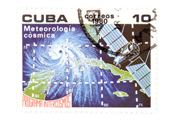 Cuban postage stamp macro