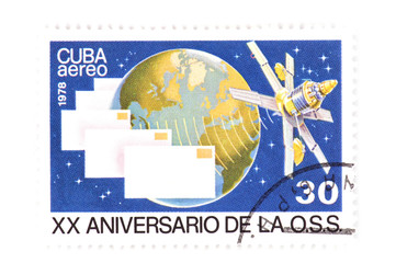 Cuban stamp on white