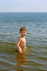 kid in the water