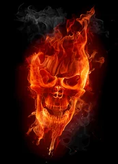 Papier Peint photo Flamme Crâne de feu