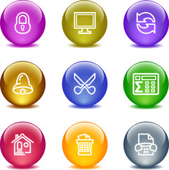 Color glass ball web icons, set 6