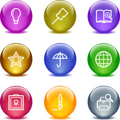 Color glass ball web icons, set 9