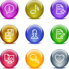 Color glass ball web icons, set 10