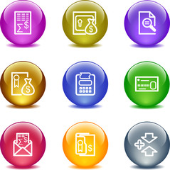 Color glass ball web icons, set 14