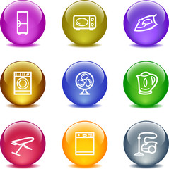 Color glass ball web icons, set 18