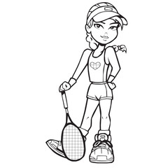 tennis girl vector