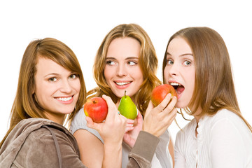 Gemeinsam Obst essen