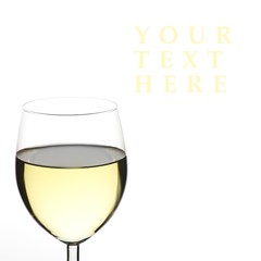 White wine close up, lots of copy space