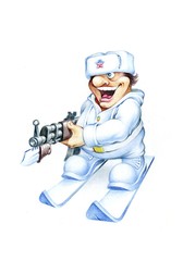 Soldier 07. Color pencil drawing. Scan A4.