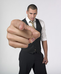 businessman pointing  to the camera