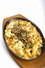 Beef home style - baked with a potato in cream.