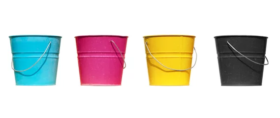 Foto op Plexiglas Four buckets of different colors © lite