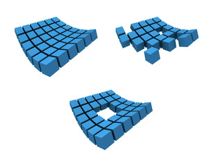 a set of 3d logos for the same theme