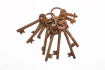 Skeleton keys isolated on white