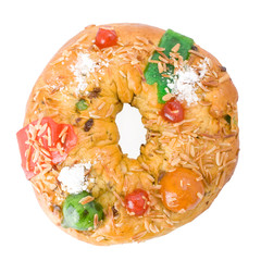 Traditional Portuguese Christmas cake, called Bolo Rei